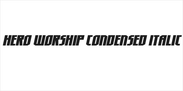 Hero Worship Condensed Italic Logo