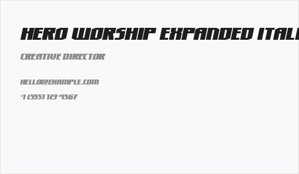 Hero Worship Expanded Italic Business Card