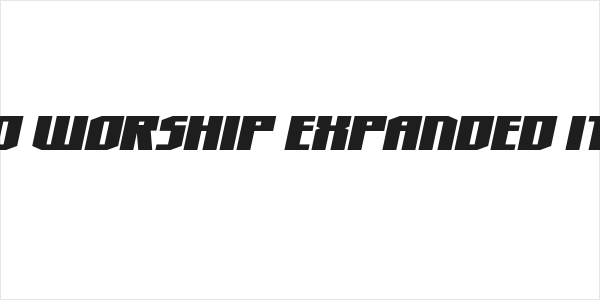 Hero Worship Expanded Italic Logo