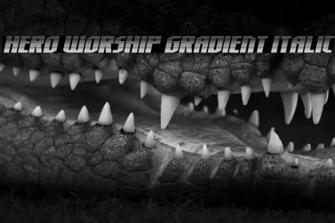 Hero Worship Gradient Italic Font examples