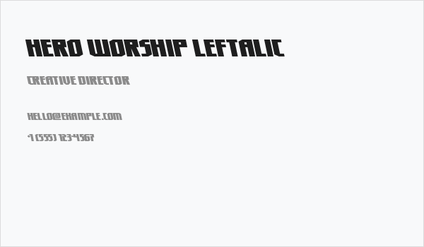 Hero Worship Leftalic Business Card