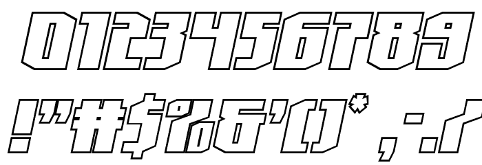 Hero Worship Outline Italic Font OTHER CHARS