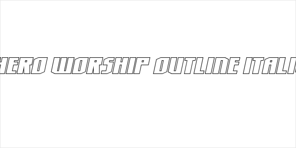 Hero Worship Outline Italic Logo