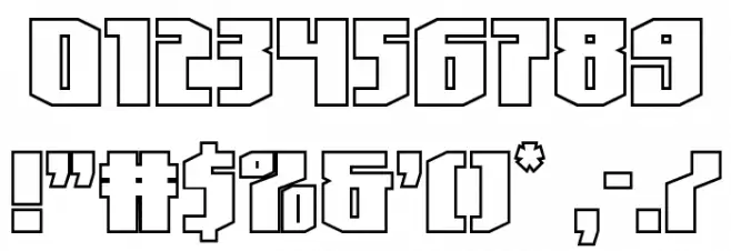 Hero Worship Outline Font OTHER CHARS