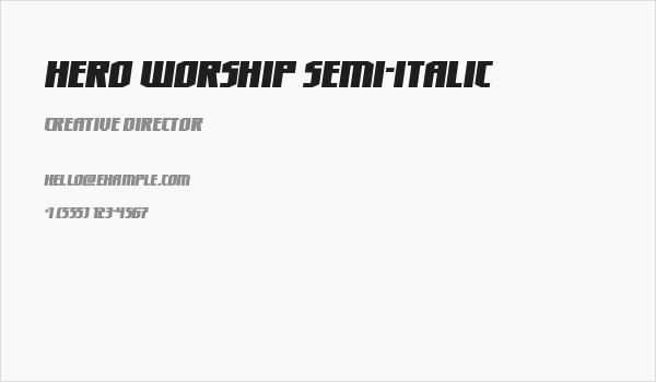 Hero Worship Semi-Italic Business Card