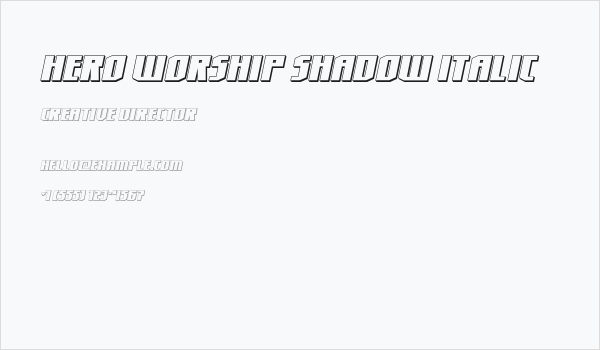 Hero Worship Shadow Italic Business Card