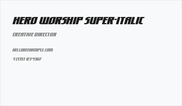 Hero Worship Super-Italic Business Card