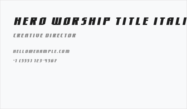 Hero Worship Title Italic Business Card