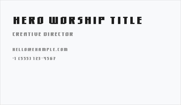 Hero Worship Title Business Card