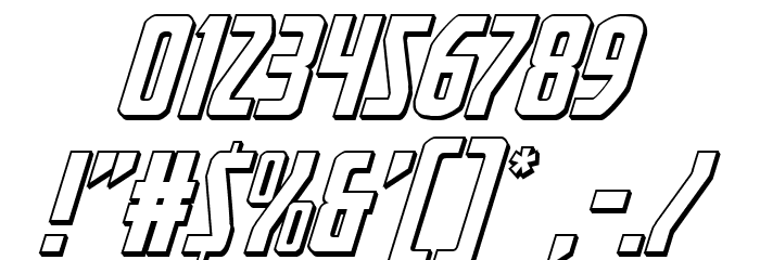 Heroes Assemble 3D Italic Font OTHER CHARS