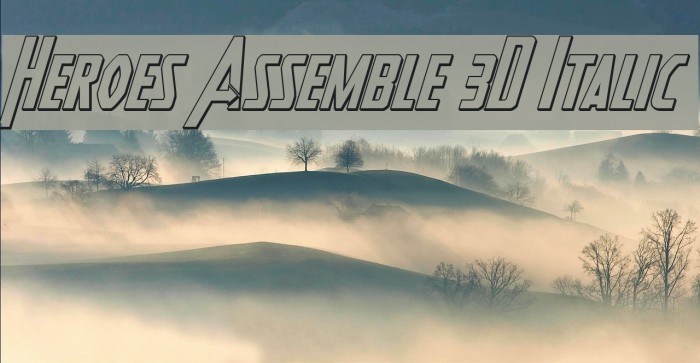 Heroes Assemble 3D Italic Font examples