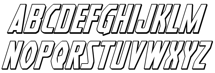Heroes Assemble 3D Italic Font LOWERCASE
