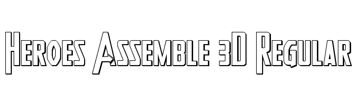 Heroes Assemble 3D Regular  font caratteri gratis