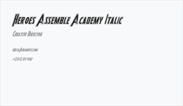 Heroes Assemble Academy Italic Business Card