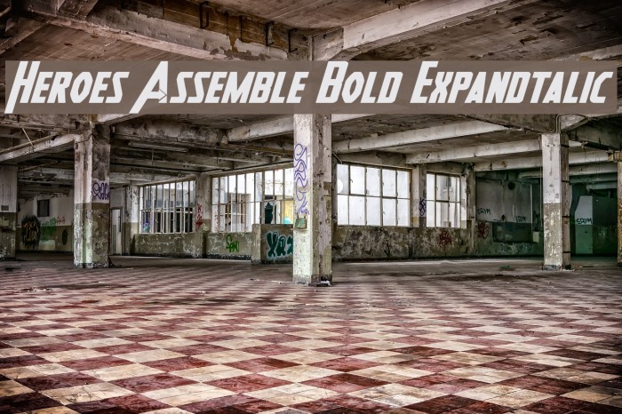 Heroes Assemble Bold Expandtalic Font examples