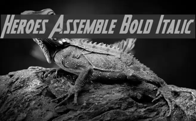 Heroes Assemble Bold Italic Font examples