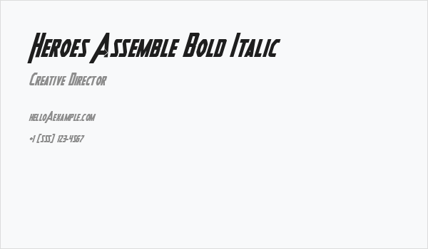 Heroes Assemble Bold Italic Business Card
