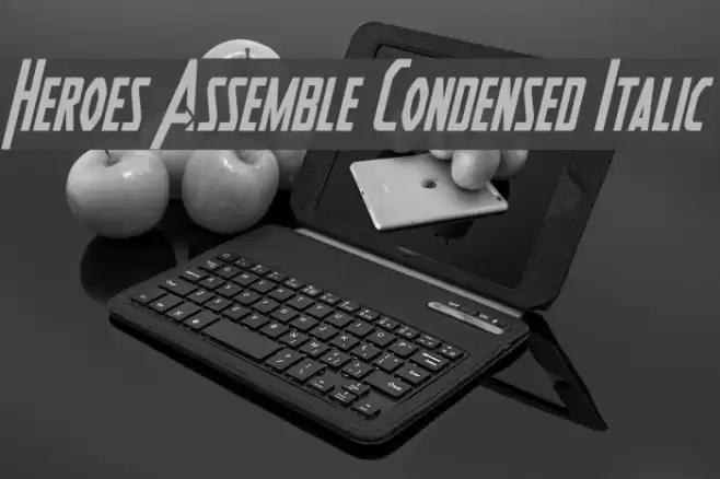 Heroes Assemble Condensed Italic Font examples
