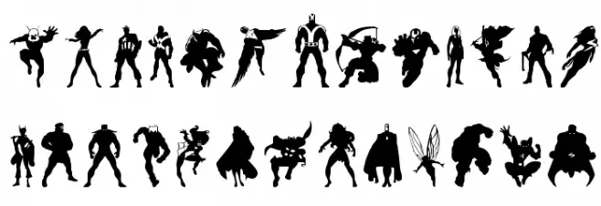 Heroes Assemble Dingbats Regular फ़ॉन्ट अपरकेस