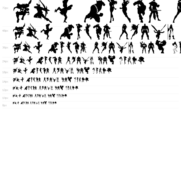 Heroes Assemble Dingbats Regular Waterfall