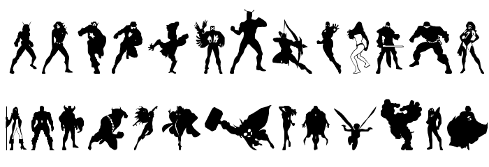 Heroes Assemble Dingbats Regular Font LOWERCASE