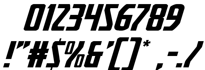 Heroes Assemble Expanded Italic Font OTHER CHARS