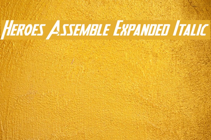 Heroes Assemble Expanded Italic Font examples