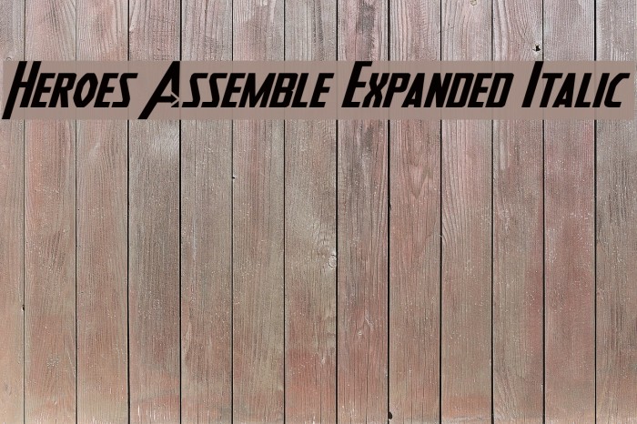 Heroes Assemble Expanded Italic Font examples