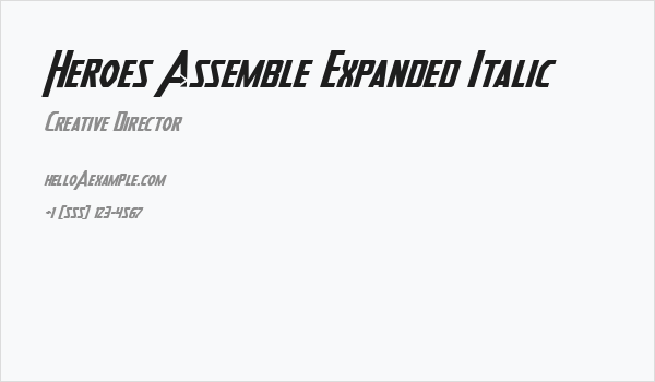 Heroes Assemble Expanded Italic Business Card