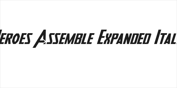 Heroes Assemble Expanded Italic Logo