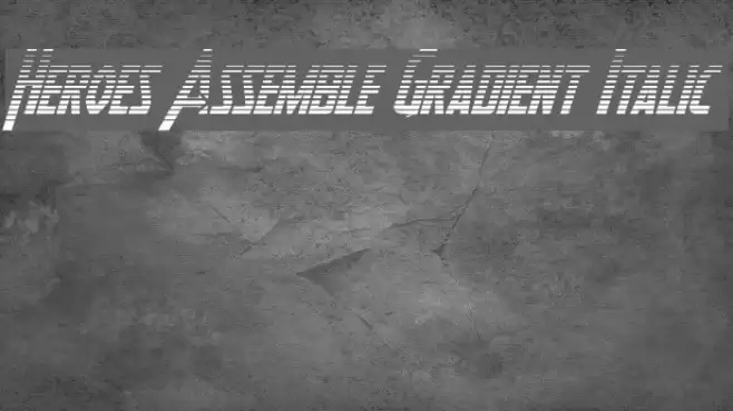 Heroes Assemble Gradient Italic Font examples