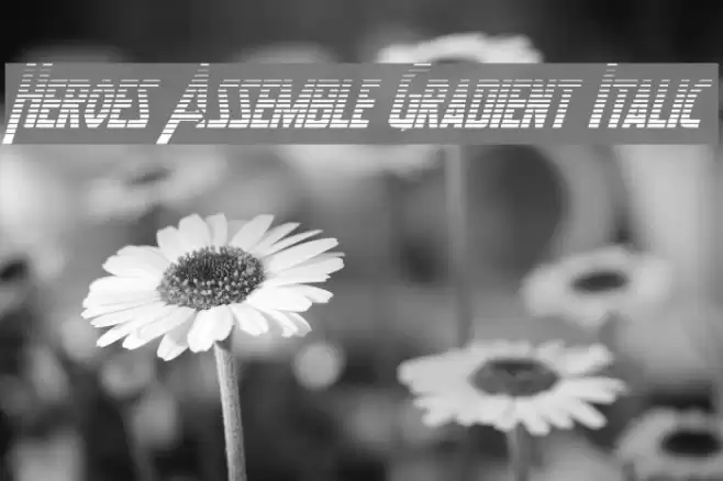 Heroes Assemble Gradient Italic Font examples