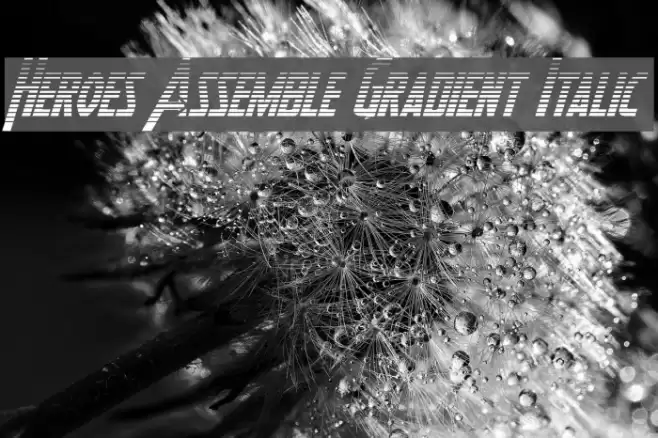 Heroes Assemble Gradient Italic Font examples