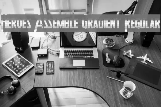 Heroes Assemble Gradient Regular Font examples