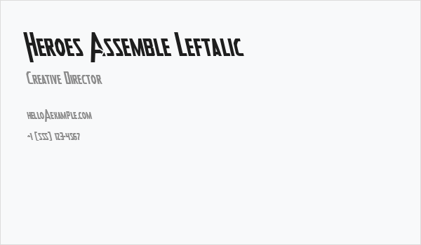 Heroes Assemble Leftalic Business Card