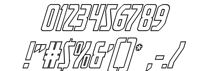Heroes Assemble Outline Italic Font OTHER CHARS
