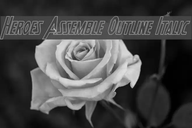 Heroes Assemble Outline Italic  examples