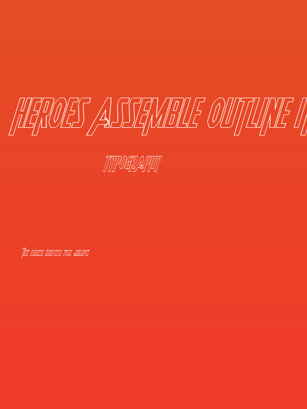 Heroes Assemble Outline Italic Poster