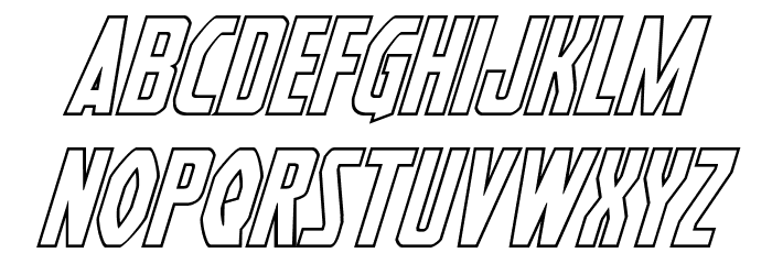 Heroes Assemble Outline Italic Font LOWERCASE