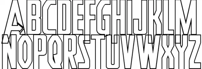 Heroes Assemble Outline Regular Schriftart Groß