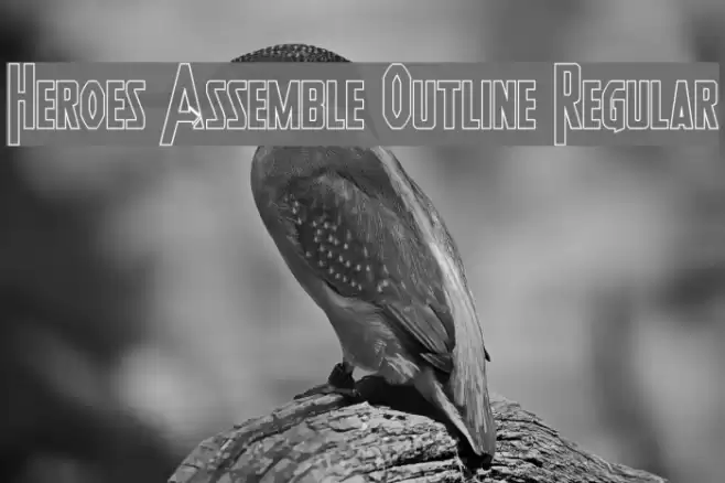 Heroes Assemble Outline Regular Font examples