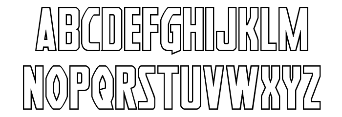Heroes Assemble Outline Regular Font LOWERCASE