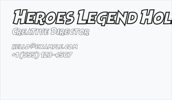 Heroes Legend Hollow Business Card