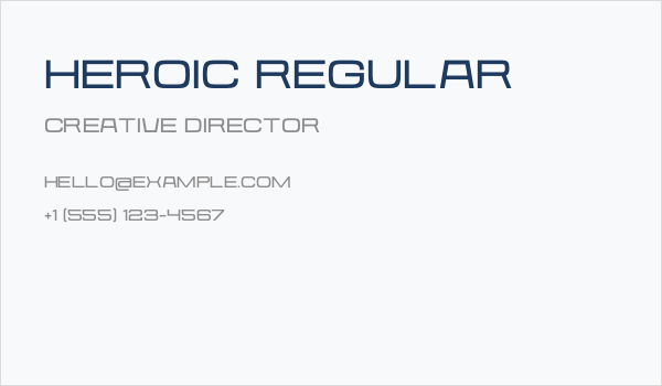 Heroic Regular Business Card