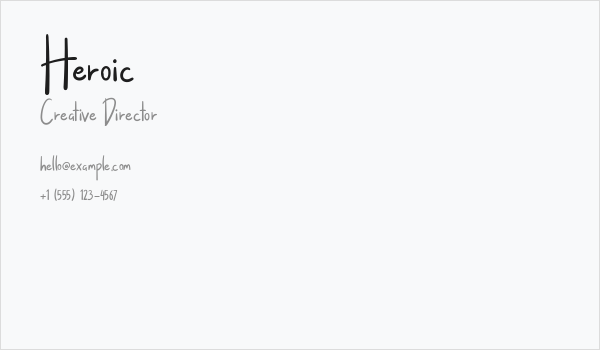 Heroic Business Card