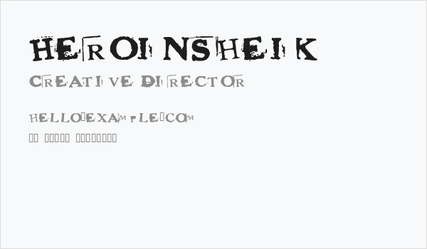 HeroinSheik Business Card