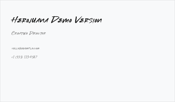 Herojuana Demo Version Business Card