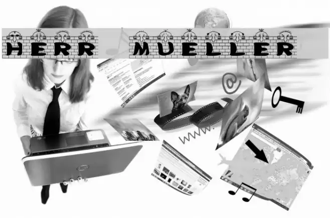 Herr Mueller 1 خط examples
