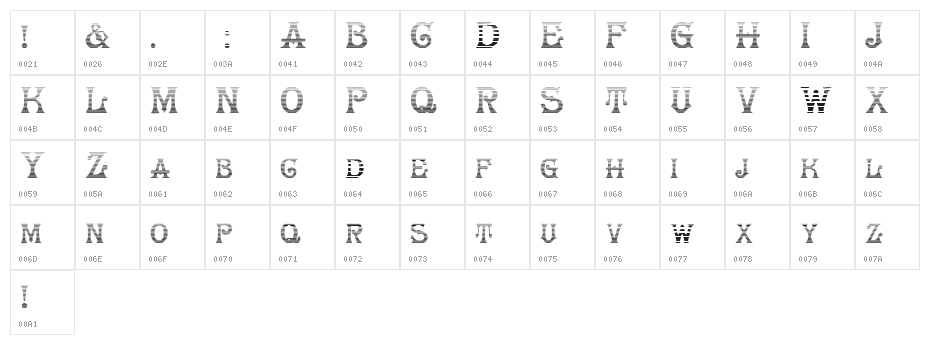 HerrFoch Gradient Character Map