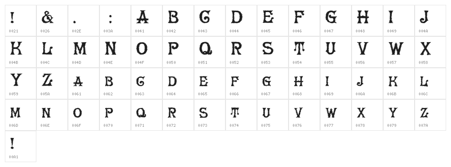 HerrFoch Trash Character Map